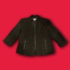 roz & ali black snake skin pattern blazer